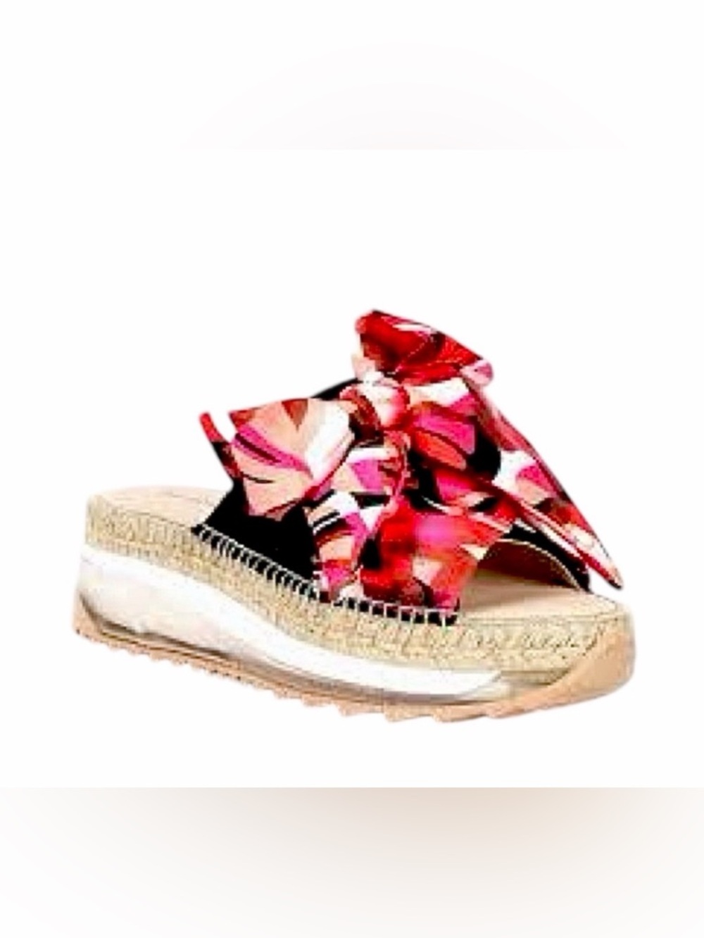 Free People – Chapmin Sport Platform Sandals – Bow Slides Red Multi – Sz. 7